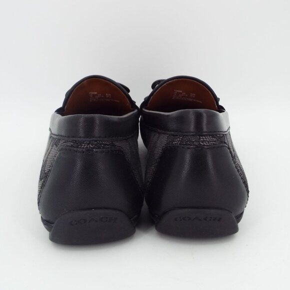 COACH Moira Black Coal Signature Jacquard Loafers Size 7B - Picture 8 of 14